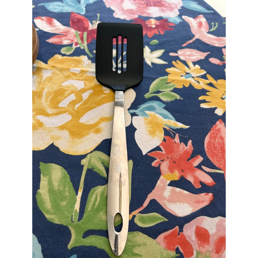 Oneida Slotted Spatula Turner Black‎ Nylon Head Stainless Steel Handle Kitchen